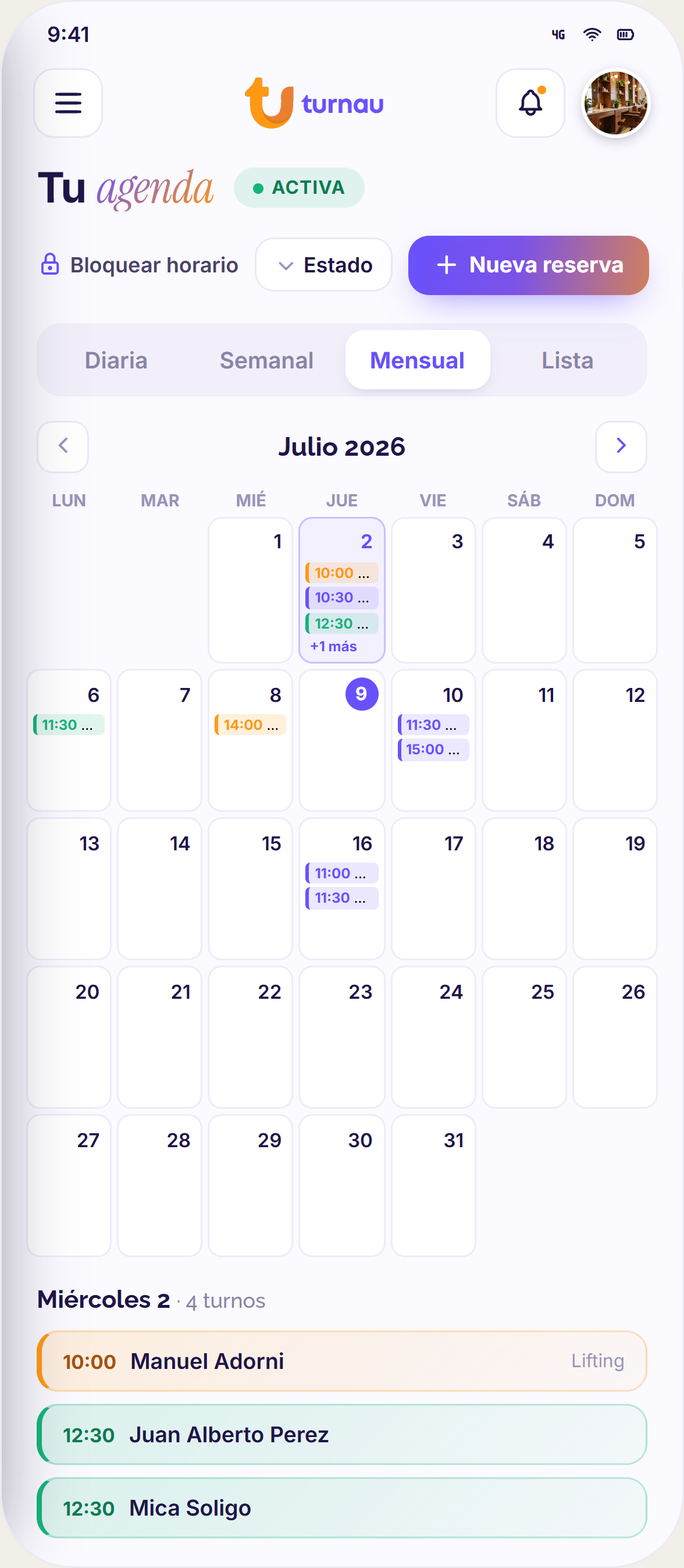 Agenda mensual