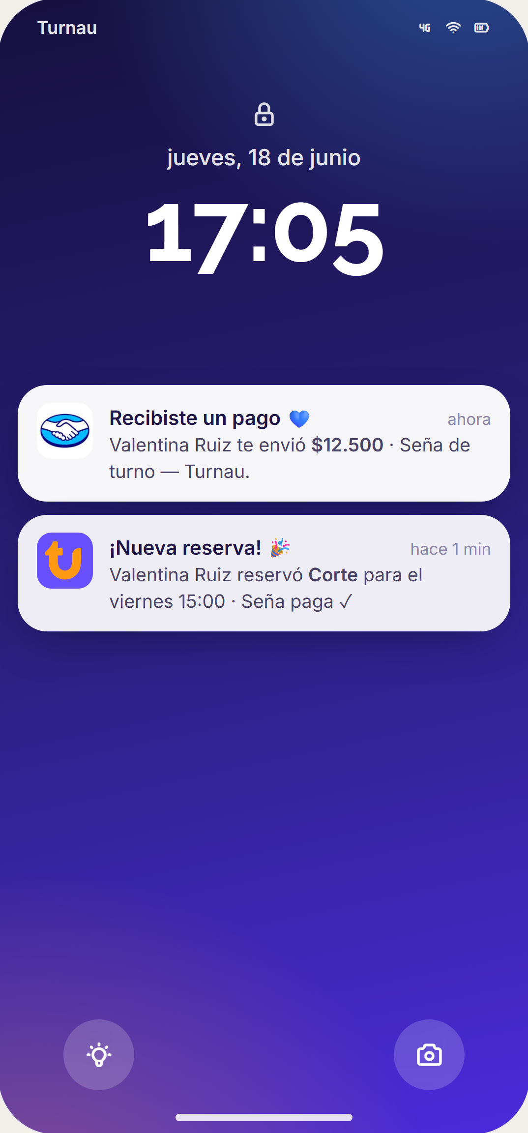 Notificaciones: nuevo pago y nueva reserva